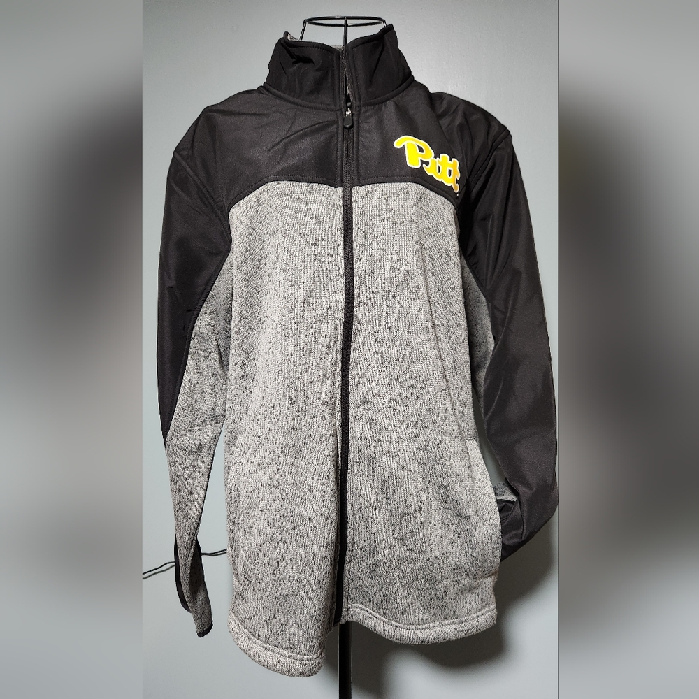 Mens Size Large "PITT" Black and Gray Zip-Up Jacket. NWOT